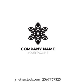 snow crystal logo meaning sharp, innovative and advanced, suitable for companies in the fields of beauty, technology, construction, health, consulting, manufacturing, entertainment