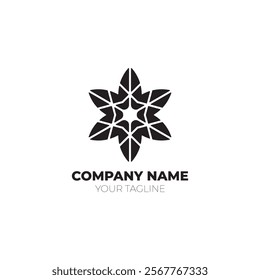 snow crystal logo meaning sharp, innovative and advanced, suitable for companies in the fields of beauty, technology, construction, health, consulting, manufacturing, entertainment