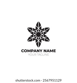 snow crystal logo sharp meaning innovate to advance suitable for companies in the fields of beauty, technology, construction, health, consulting, manufacturing, entertainment, fashion