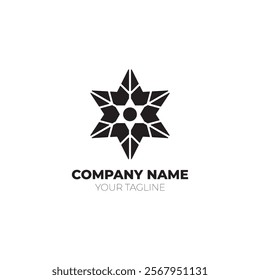 snow crystal logo sharp meaning innovate to advance suitable for companies in the fields of beauty, technology, construction, health, consulting, manufacturing, entertainment, fashion