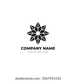 snow crystal logo sharp meaning innovate to advance suitable for companies in the fields of beauty, technology, construction, health, consulting, manufacturing, entertainment, fashion