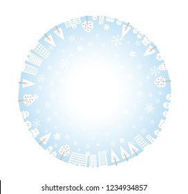 Snow crystal and round city (white color)