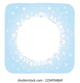Snow crystal and round city (white color)