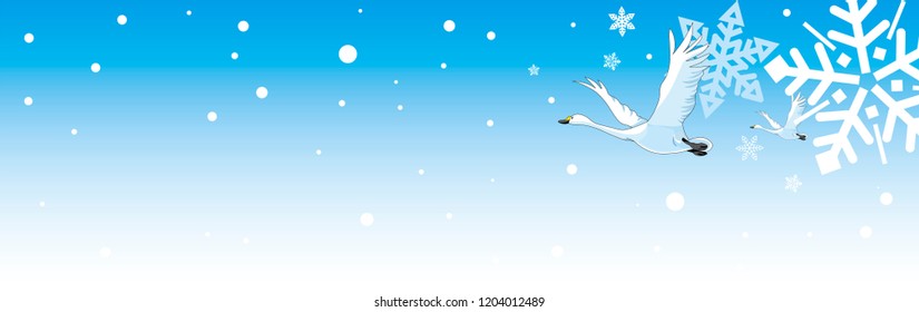 Snow crystal and swan