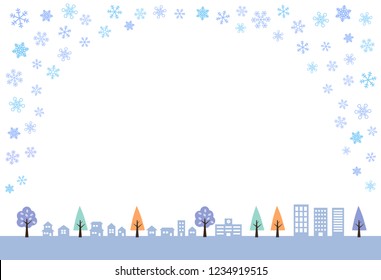 Snow Crystals and cityscape