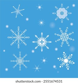 Snow crystals, snow, winter, pattern, white, snowflake,