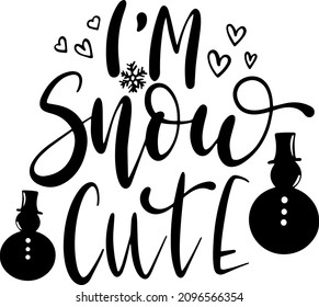 I am snow cute decoration for T-shirt Christmas decoration for T-shirt bags cards frames cups party snowman   decoration icon Christmas quotes decoration 