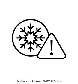 vector de icono de peligro de nieve, signo de copo de nieve