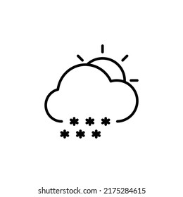 Snow Day Editable Outline Icon, Weather Icon