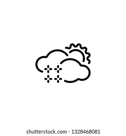 snow in the day icon, outline black style