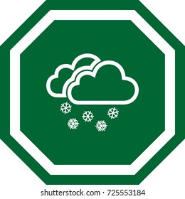 Snow design of an octagonal sign. square with chamfer