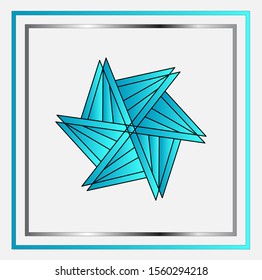 the snow diamond star logo with frame on white and white background