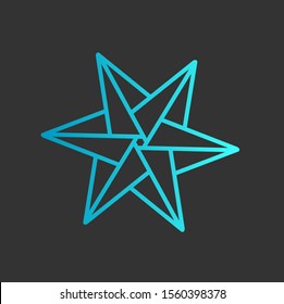 the snow diamond star logo vector with black background