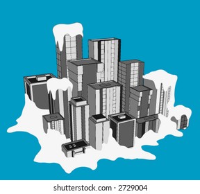 Snow disaster in the city