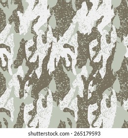 Snow distressed camouflage seamless pattern.
