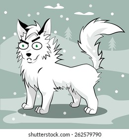Snow Dog Vector Illustration