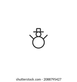 snow doll line icon, outline vector sign, pixel perfect icon