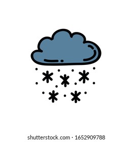 snow doodle icon, vector illustration