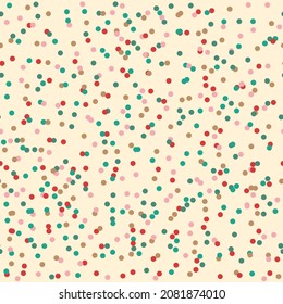 Snow, Dot. Seamless Christmas pattern. Vector illustration.