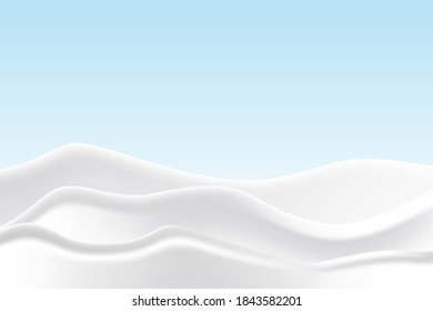 snow drift on blue background