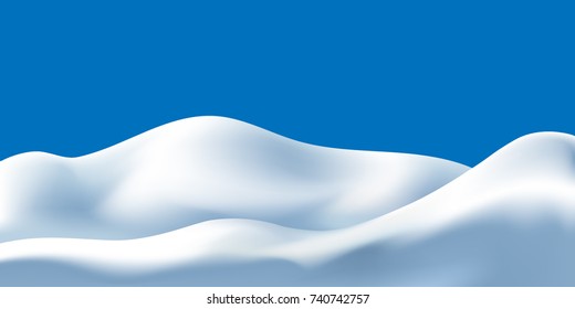 Snow Drift On Blue Background