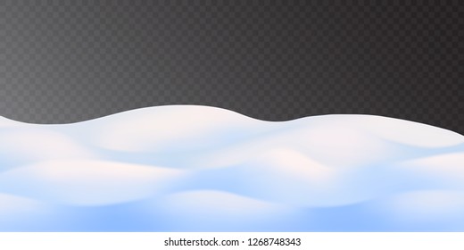 Snow drifts on transparent background, panoramic image, vector illustration, EPS10