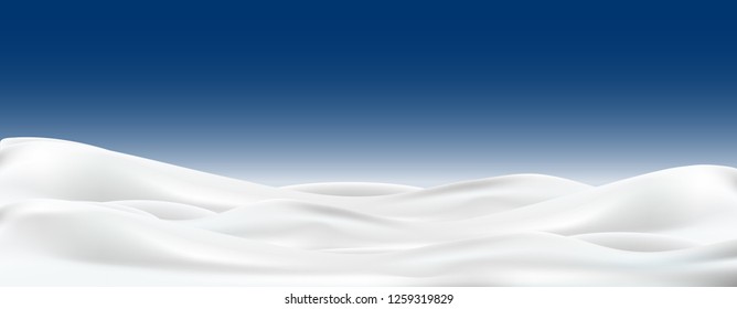 Snow drifts. Snowflakes in different shapes and forms. Sky clouds and snow winter. Frosty close-up wintry snowflakes