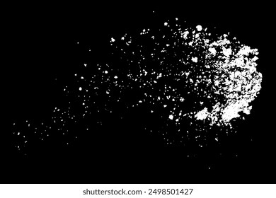 Snow effects. Water splash on black background. Dust overlay effect. White spray texture. Abstract explosion. Vector illustration, EPS 10.
