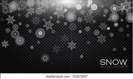 Snow. Elegant Snowflakes. Vector illustration