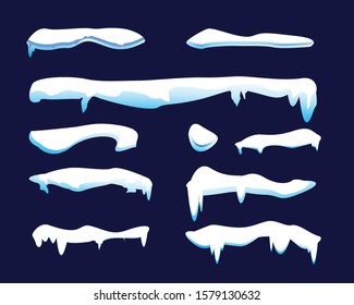 snow element.blue and white color.snow caps vector collection