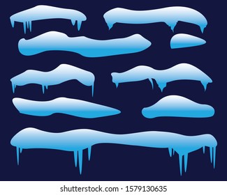 snow element.blue and white color.snow caps vector collection