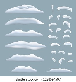 Snow Elements Set Isolated On Light Stock Vector (Royalty Free ...