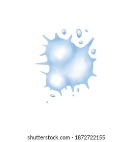 Snow exploding bursting splats with winter symbols realistic vector illustration