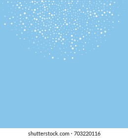 snow fall blue christmas background, winter snowflake sky vector illustration