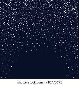 snow fall blue christmas background, winter snowflake sky vector illustration