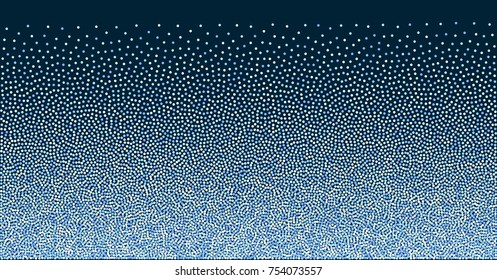 snow fall blue christmas background, winter snowflake sky vector illustration. sparkling abstract confetti falling. light magic shining Flying glitter dots particles, sparkle border backdrop. 