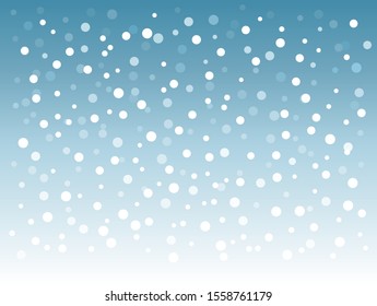 Snow fall from blue sky background. Vector illustration.