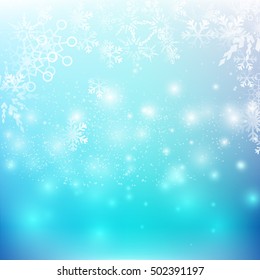 Snow fall with bokeh and lighting element abstract background vector illustration eps10