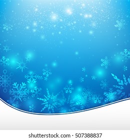 Snow fall with bokeh and lighting element abstract background vector illustration eps10
