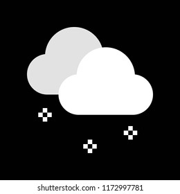 Snow fall and clouds, Merry Christmas icon set, flat design