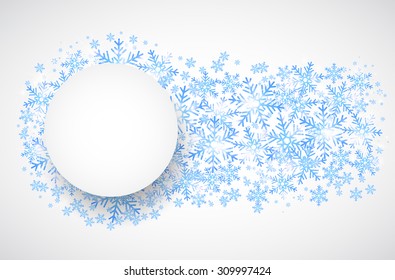 Snow fall. Holiday winter theme background.