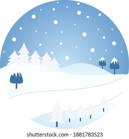 Snow fall ,illustration, vector on white background.