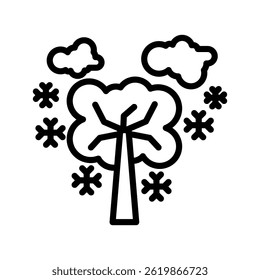 Snow Fall Line Vector Illustration Isolated On White Background.
