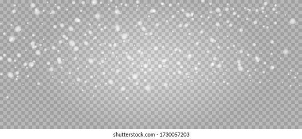 Snow Fall Vector Background Png Overlay Isolated On Transparent. Christmas Winter Snowy Illustration