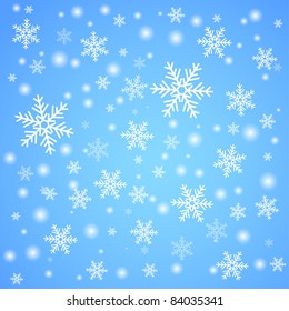 Snow fall. Winter background.