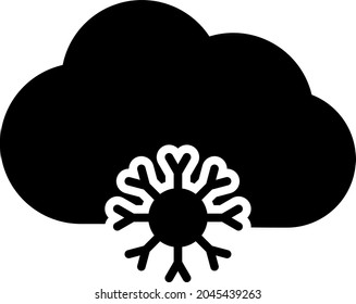 Snow Falling Glyph Vector Icon Design
