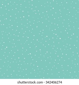 Snow falling on blue background, vintage seamless pattern. White splash. Winter snowfall spray texture. Eps. Vector illustration.