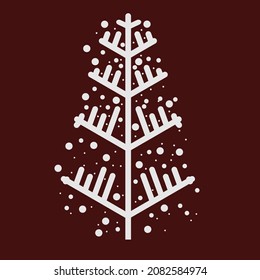 the snow falling on the branches of the Christmas tree template background illustration design