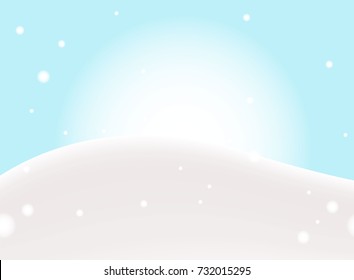 Snow falling on snow floor,vivid and happy day in winter season.