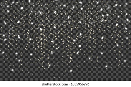 Nieve sobre fondo transparente - vector de existencias